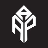 aap-Buchstaben-Logo-Design auf schwarzem Hintergrund. aap kreatives Initialen-Brief-Logo-Konzept. aap Briefgestaltung. vektor