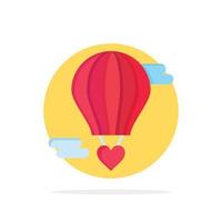 fliegender Ballon heißer Ballon Liebe Valentinstag abstrakte Kreis Hintergrund flache Farbe Symbol vektor