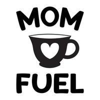 Mama tankt Kaffee. Inspirierendes Zitat. handgezeichnetes Poster mit Handbeschriftung vektor