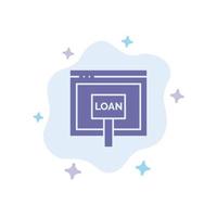 Kredit-Internet-Darlehensgeld online blaues Symbol auf abstraktem Wolkenhintergrund vektor