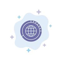 Verwaltungsdaten globale Globus Ressourcen Statistiken Welt blaues Symbol auf abstraktem Wolkenhintergrund vektor