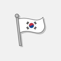 illustration der südkorea-flaggenvorlage vektor