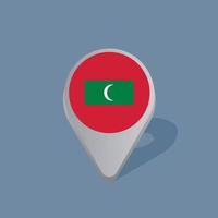 Illustration der Flaggenvorlage der Malediven vektor