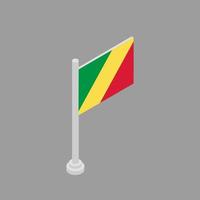 illustration av kongo flagga mall vektor