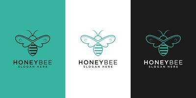 honungsbi djur logotyp vektor
