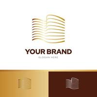 byggnad kontor linje logotyp design mall vektor med trefärgad harmoni kombination, elegant lyx premie varumärke identitet