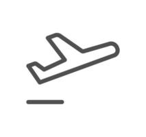Flughafensymbolumriss und linearer Vektor. vektor