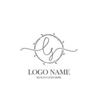 anfängliches ls-schönheitsmonogramm und elegantes logo-design, handschriftlogo der ersten unterschrift, hochzeit, mode, blumen und botanik mit kreativer vorlage. vektor