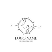 anfängliches lg-schönheitsmonogramm und elegantes logo-design, handschriftliches logo der ersten unterschrift, hochzeit, mode, blumen und botanik mit kreativer vorlage. vektor