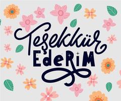 text på turkiska tack. text. bläck illustration. modern borste kalligrafi isolerad på vit bakgrund. t-shirt design. vektor