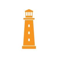 eps10 orangefarbenes Vektorleuchtturm-Gebäudesymbol isoliert auf weißem Hintergrund. Searchlight Island Beach Coast Symbol in einem einfachen, flachen, trendigen, modernen Stil für Ihr Website-Design, Logo und Handy vektor