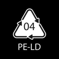 pe-ld 04 Recycling-Code-Symbol. Kunststoff-Recycling-Vektor-Polyethylen-Zeichen mit niedriger Dichte. vektor