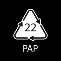 Papierrecyclingsymbol Pap 22. Vektor-Illustration. vektor