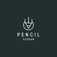 Bleistift-Logo-Symbol flache Design-Vorlage vektor