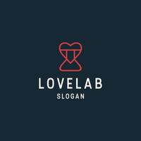 Liebeslabor-Logo-Icon-Design-Vorlage vektor