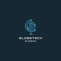Globus-Tech-Logo-Symbol flache Design-Vorlage vektor