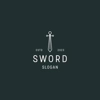 Schwert-Logo-Symbol flache Design-Vorlage vektor
