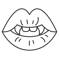 Vampir-Lippen-Doodle-Symbol vektor