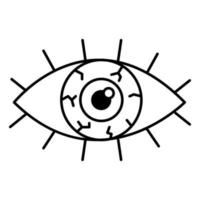beängstigendes Augen-Doodle-Symbol vektor