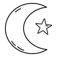 Mond mit Stern-Doodle-Symbol vektor