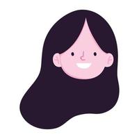 Mädchen Gesicht Charakter Cartoon isoliert Icon Design weißen Hintergrund vektor