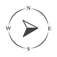 Kompassrose Navigation Kartographie Pfeil zeigt Gerätelinie Design-Symbol vektor