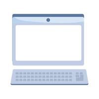 Laptop Computer Gerät Technologie Tastatur isoliert Icon Design weißen Hintergrund vektor