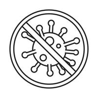 covid 19 coronavirus prävention gefahr krankheit pandemie linienstil symbol vektor