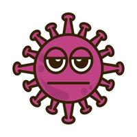 virus-emoticon, covid-19-emoji-charakterinfektion, flacher cartoon-stil des gesichts vektor