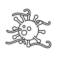 Covid 19 Coronavirus Atemwegspandandion Krankheitsprävention Linienstil Symbol vektor