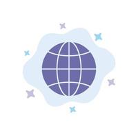 blaues Symbol des Weltkugelinternetdesigns auf abstraktem Wolkenhintergrund vektor