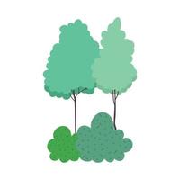 träd vegetation lövverk skog isolerat ikon design vit bakgrund vektor