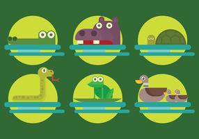 Free Swamp Animals Icons Vektor