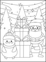 jul färg bok sidor för barn vektor