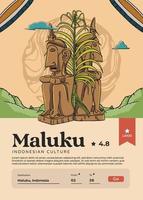 wundervolles indonesisches reiseziel in maluku ambonese handgezeichnete illustrationsdesigninspiration vektor