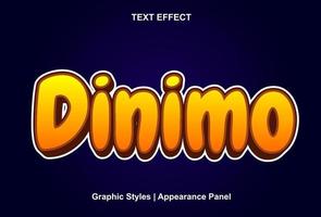 Dinimo-Texteffekt mit 3D-Stil und bearbeitbar vektor
