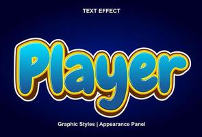 spelare text effekt med 3d stil och redigerbar vektor
