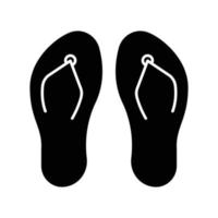 Abbildung des Glyphen-Symbols für Flip-Flops. Symbol im Zusammenhang mit Urlaub. einfaches Design editierbar vektor