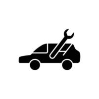 Auto-Glyphen-Symbolillustration mit Schraubenschlüssel. geeignet für Kfz-Reparatur-Symbol. Symbolabbildung im Zusammenhang mit Reparatur, Wartung. einfaches Vektordesign editierbar vektor