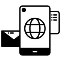 inkommande e-post via mobil enhet vektor
