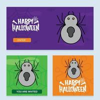 Lycklig halloween inbjudan design med Spindel vektor