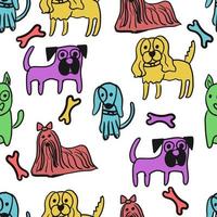 uppsättning av söt hundar av annorlunda ras. vektor illustration