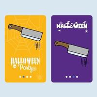 Lycklig halloween inbjudan design med kniv vektor