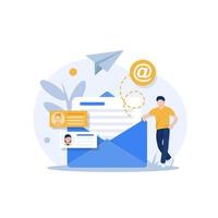E-Mail und Messaging, E-Mail-Marketingkampagne, Arbeitsprozess, neue E-Mail-Nachricht vektor