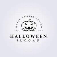 oktober halloween pumpa vektor logotyp linje illustration mall design