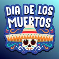 dia de los muertos, dag av de död- eller halloween hälsning kort, baner, inbjudan. socker tatoo skallar, ringblomma blommor, catrina calavera traditionell mexico skelett dekoration vektor illustration.