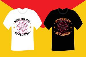 frohes neues jahr im florida-t-shirt-design vektor