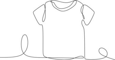 T-Shirt-Illustration mit durchgehender Linie vektor