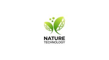 Natur-Technologie-Logo-Design-Vektor-Illustration vektor