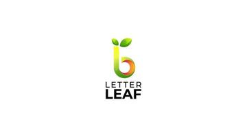 abstrakt första brev b blad logotyp design mall vektor